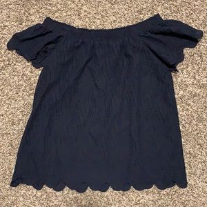 Ann Taylor Navy blue top LARGE